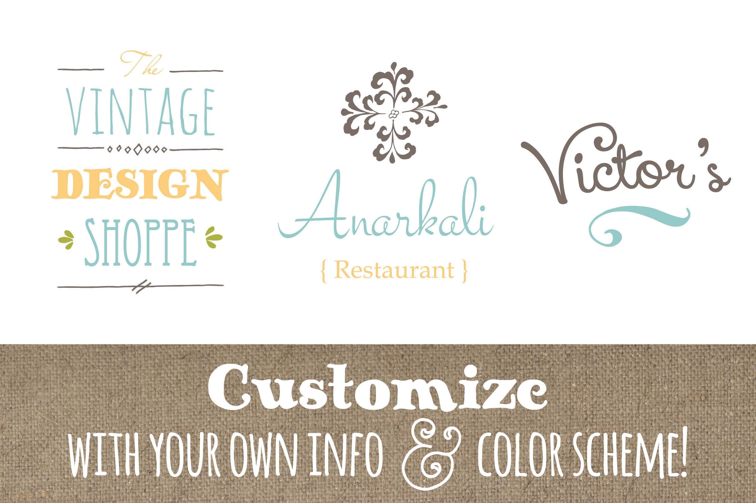 Cute Premade Logo Set 1: Smart Branding Shortcut