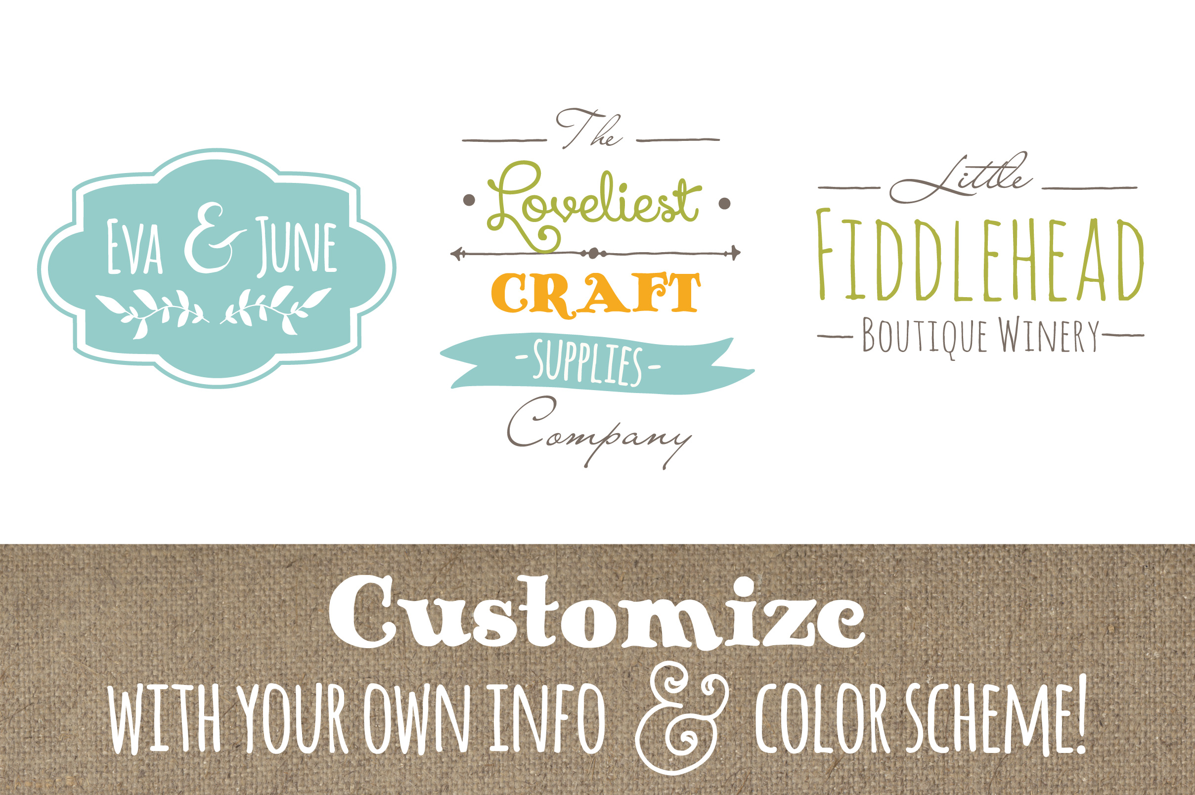 Cute Premade Logo Set 4: Whimsical Branding Made Simple for Small Businesses