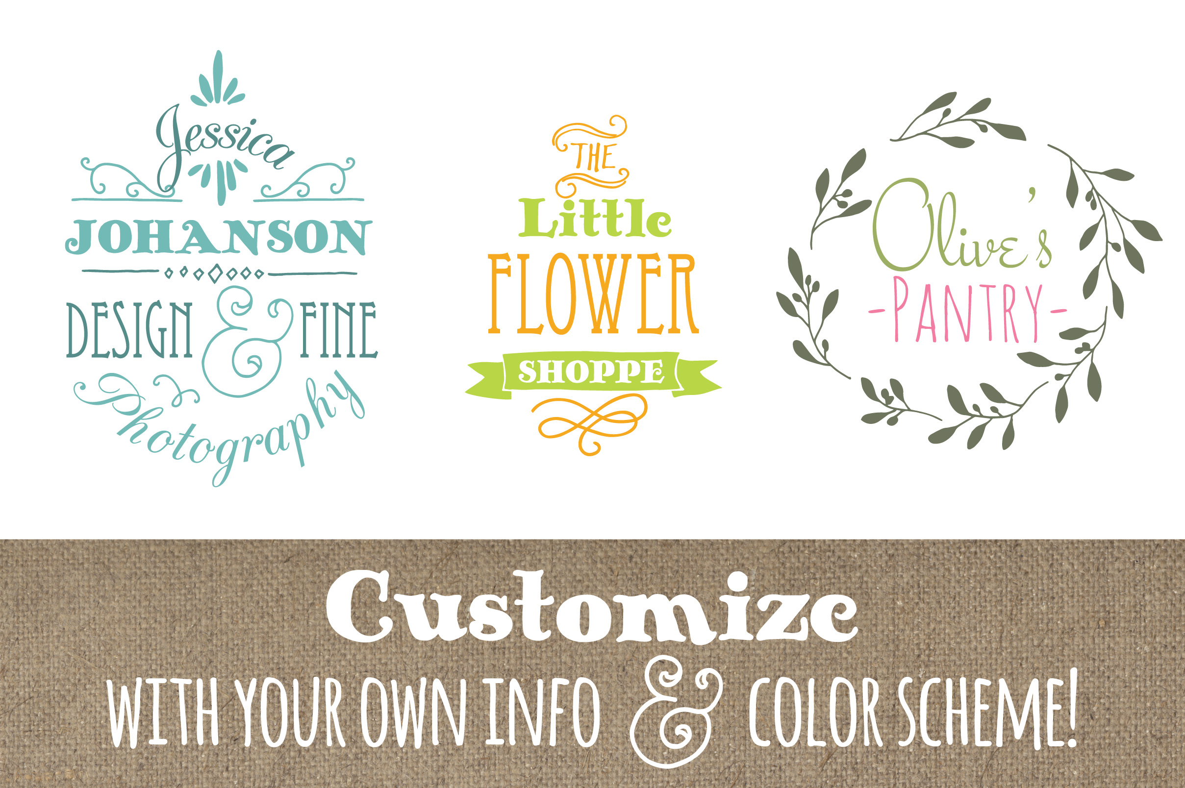 Cute Premade Logo Set 5: Handmade Templates for Your Brand