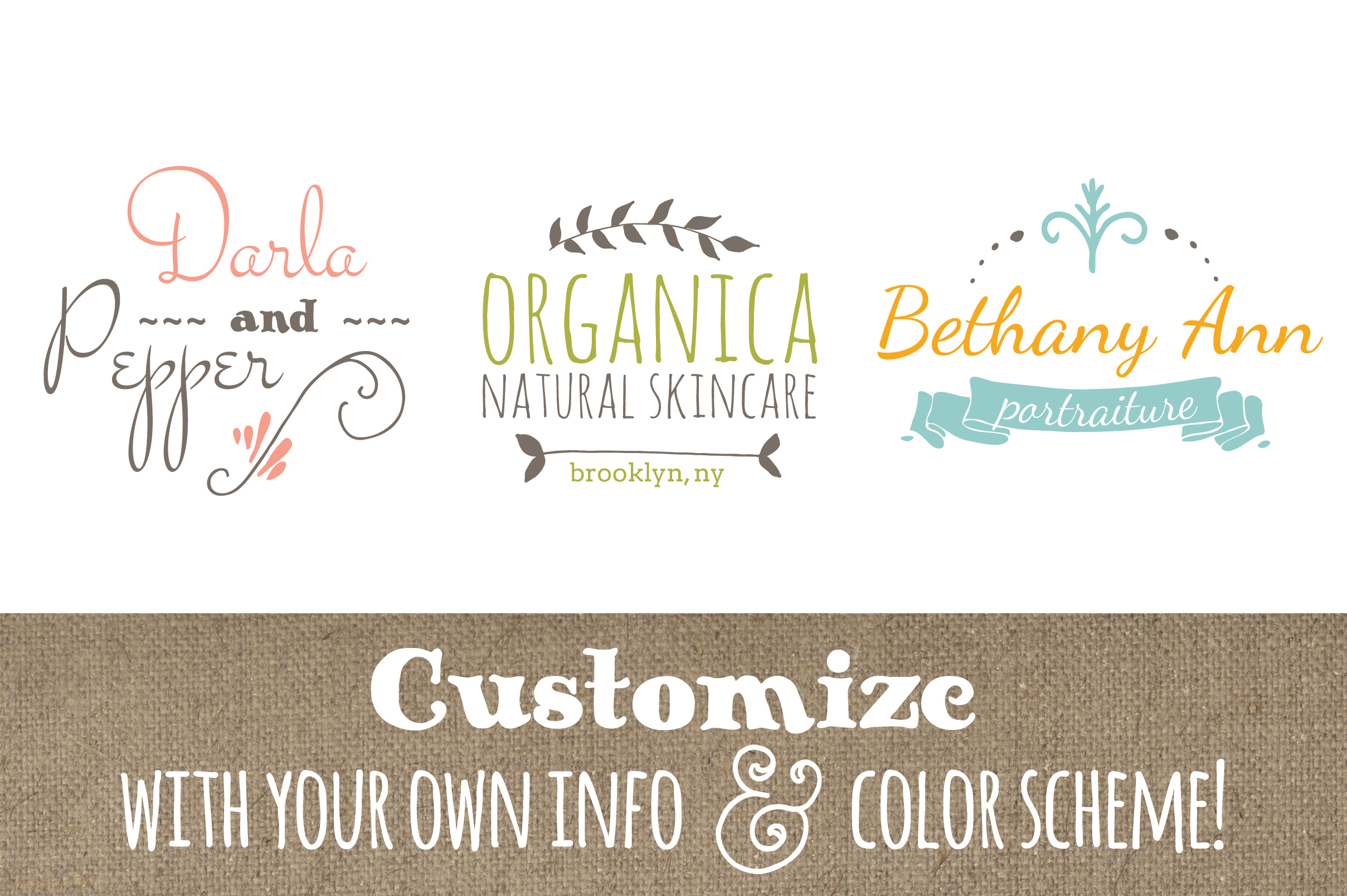 Cute Premade Logo Set 7: Whimsical Branding Made Simple
