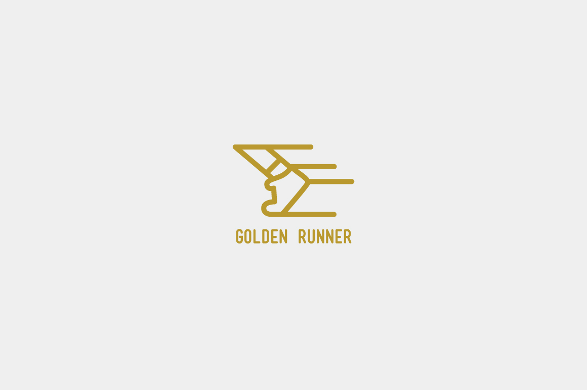 Golden Runner Logo Template – Design a Dynamic Brand Identity